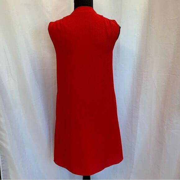 rw&co red sleeveless pleated shift dress pockets Sz XXS stretchy - Picture 6 of 12